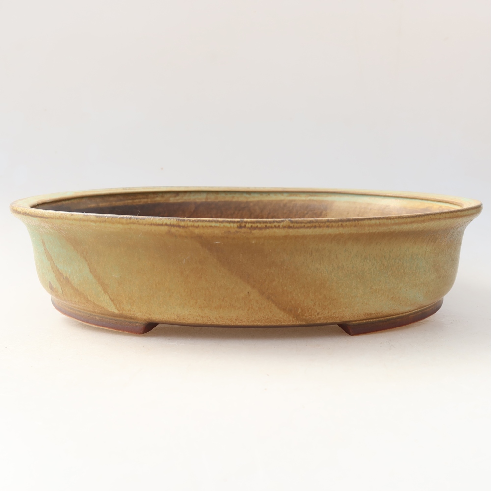 Vaso da bonsai in ceramica 26 x 24 x 6 cm, colore verde