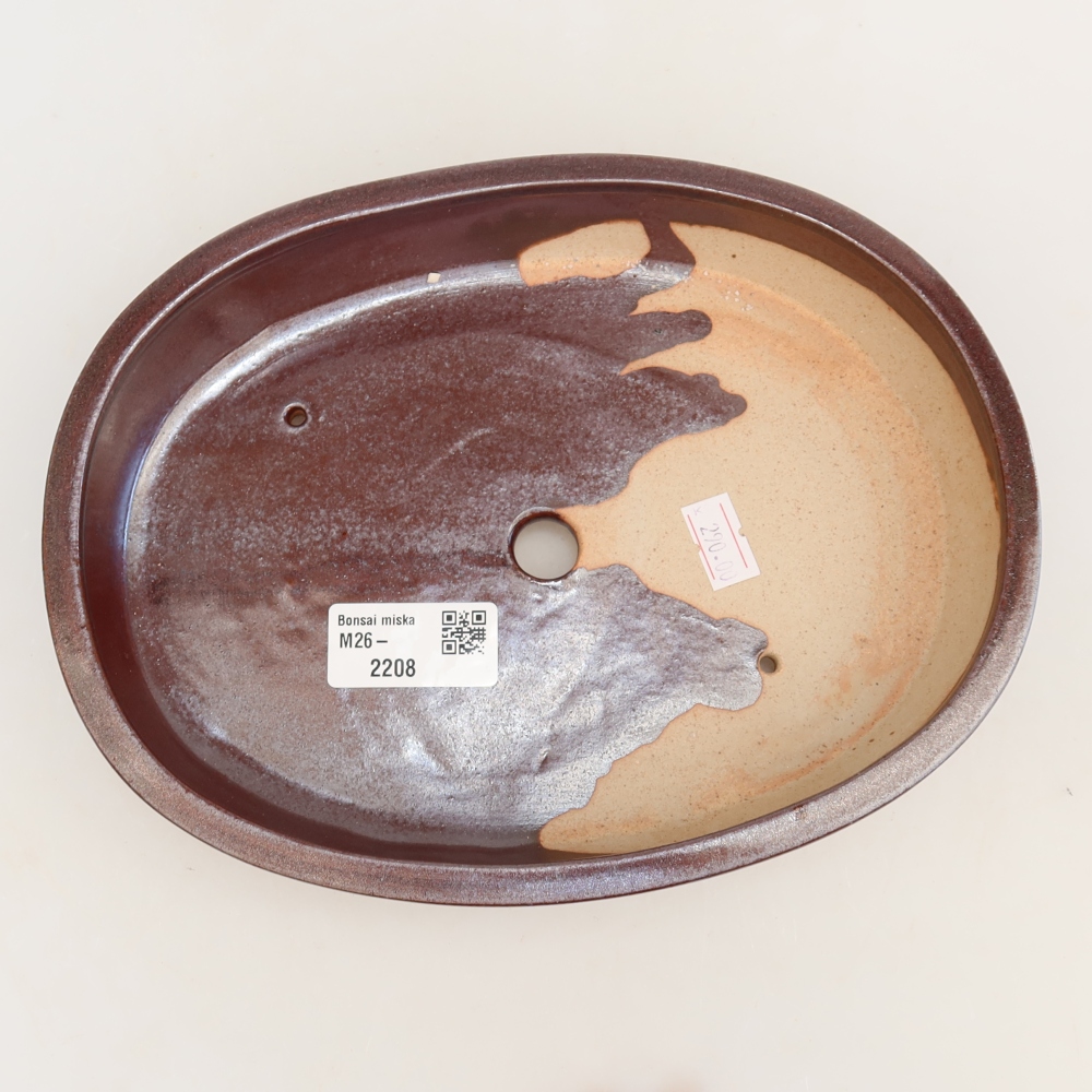 Vaso da bonsai in ceramica 22 x 17 x 4 cm, colore bordeaux