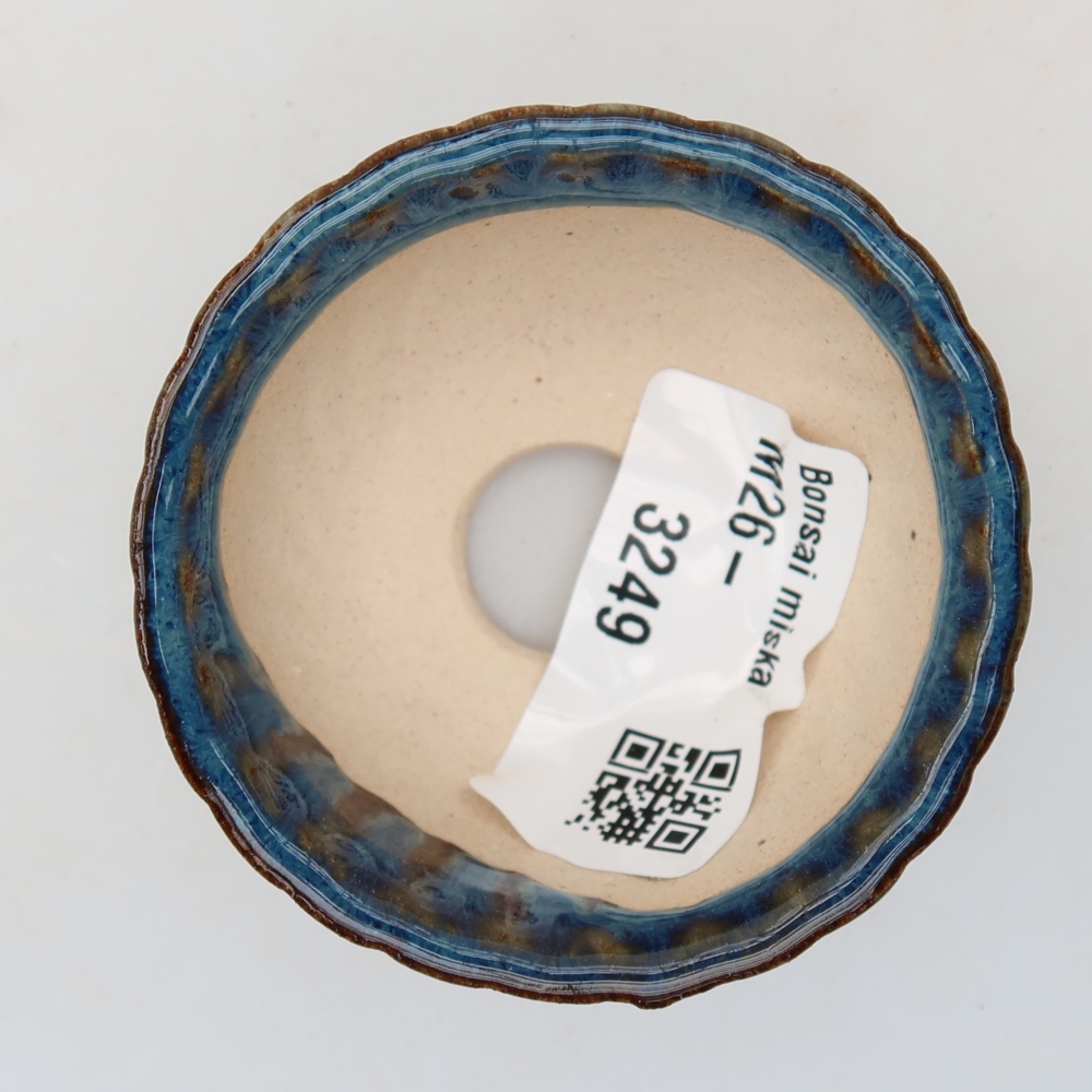 Vaso da bonsai in ceramica 5,5 x 5,5 x 3 cm, colore blu