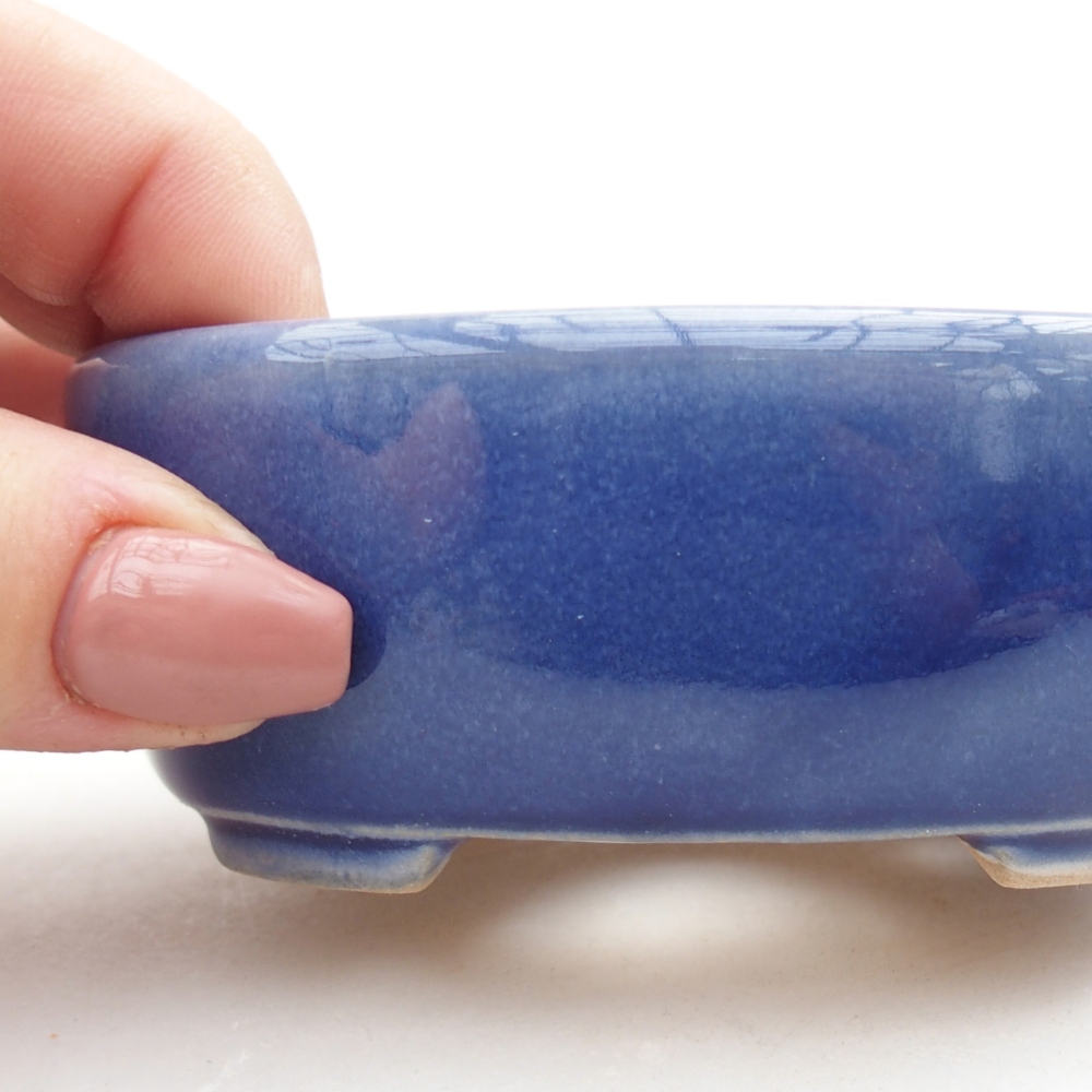 Ciotola bonsai in ceramica 9 x 7,5 x 3,5 cm, colore blu