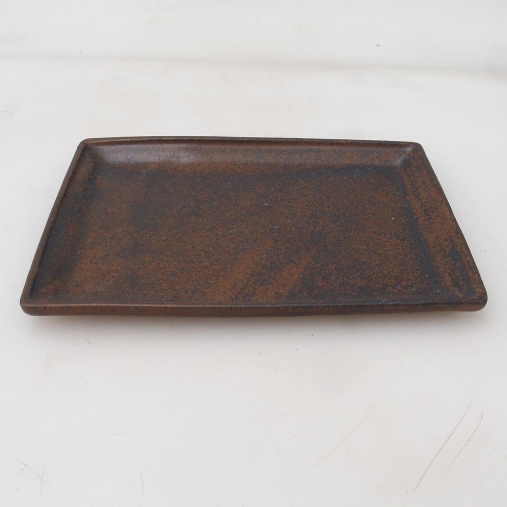 Sottovaso bonsai rettangolo 19,5 x 14 x 1,5 cm - marrone