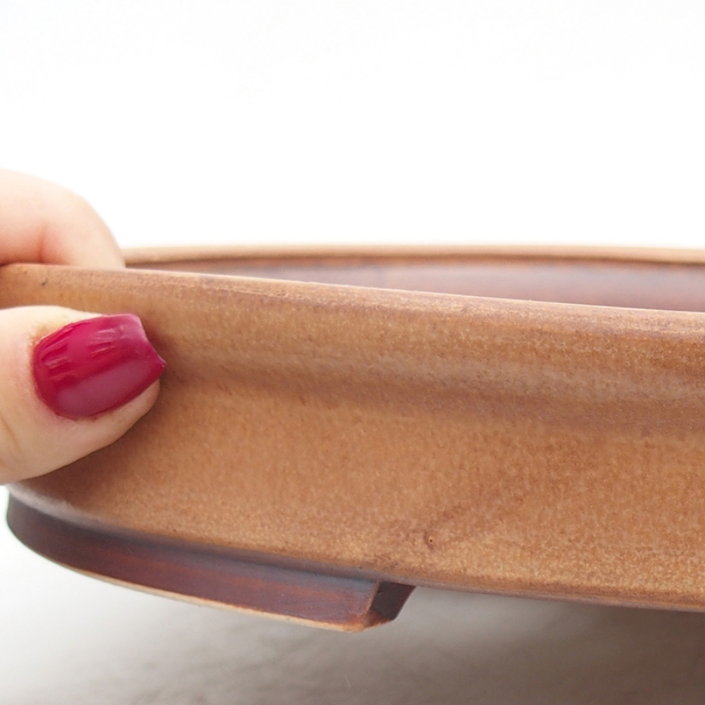 Ciotola per bonsai in ceramica 31 x 27 x 4 cm, marrone