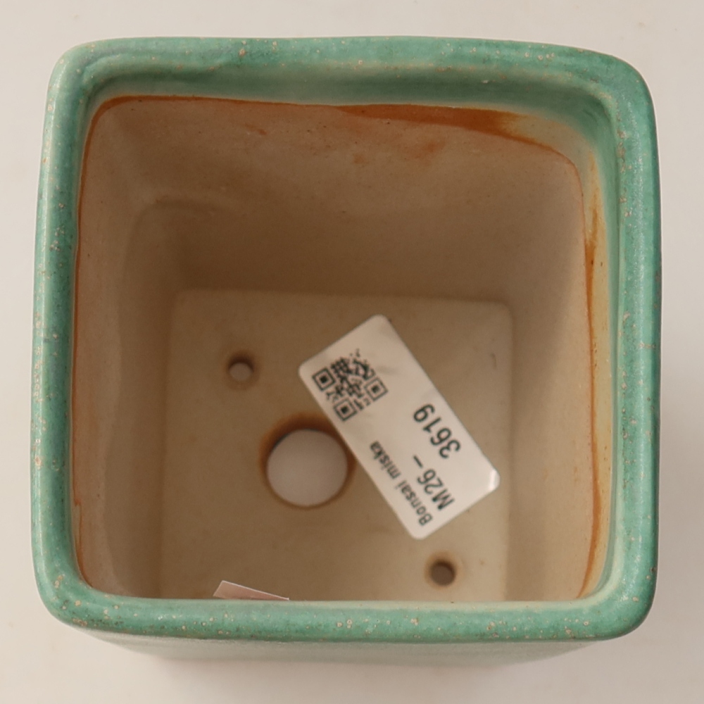Vaso da bonsai in ceramica 9 x 9 x 11,5 cm, colore verde