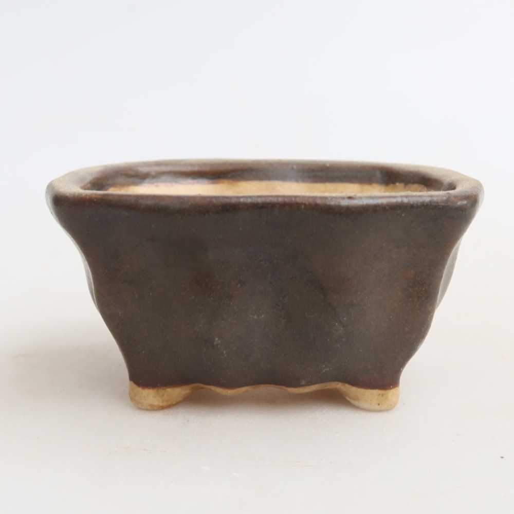 Ciotola per bonsai in ceramica 7 x 7 x 3,5 cm, marrone