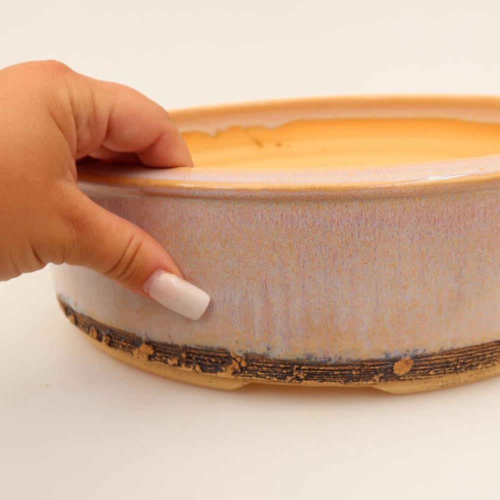 Vaso da bonsai in ceramica 27 x 27 x 8 cm, colore rosa