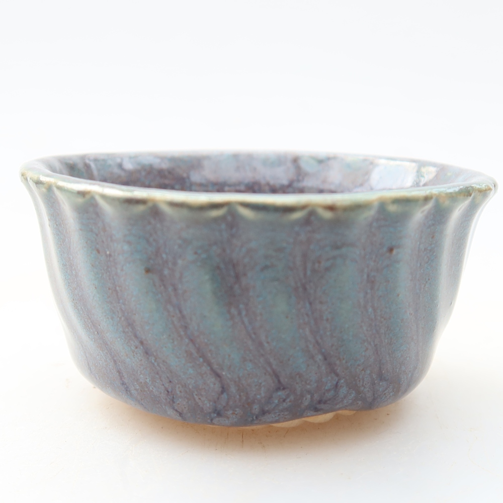 Vaso da bonsai in ceramica 5,5 x 5,5 x 3 cm, colore grigio