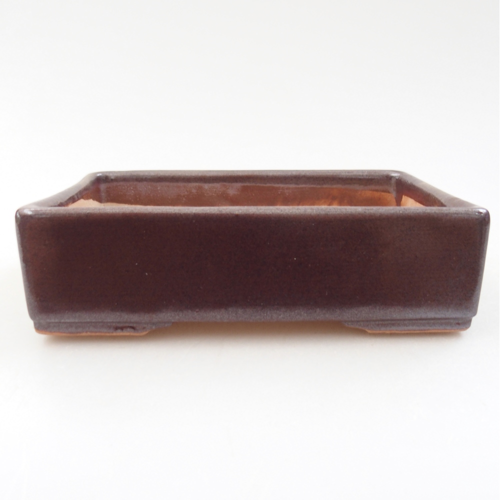 Ciotola per bonsai in ceramica 13 x 9,5 x 4 cm, marrone