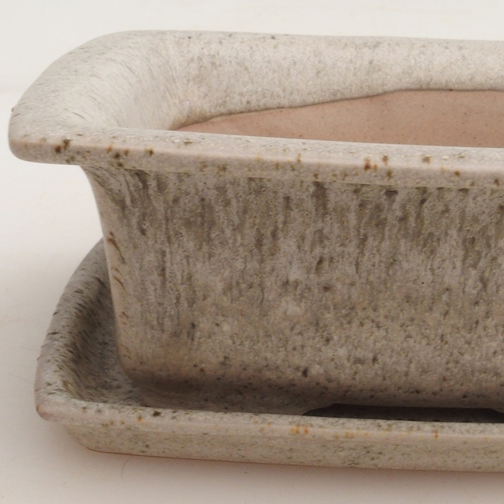 Ciotola bonsai + piattino H11 - 11,5 x 10 x 4 cm - beige