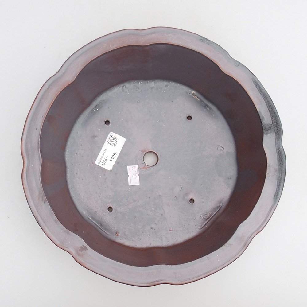 Ciotola bonsai in ceramica 26 x 26 x 8 cm, colore metallo