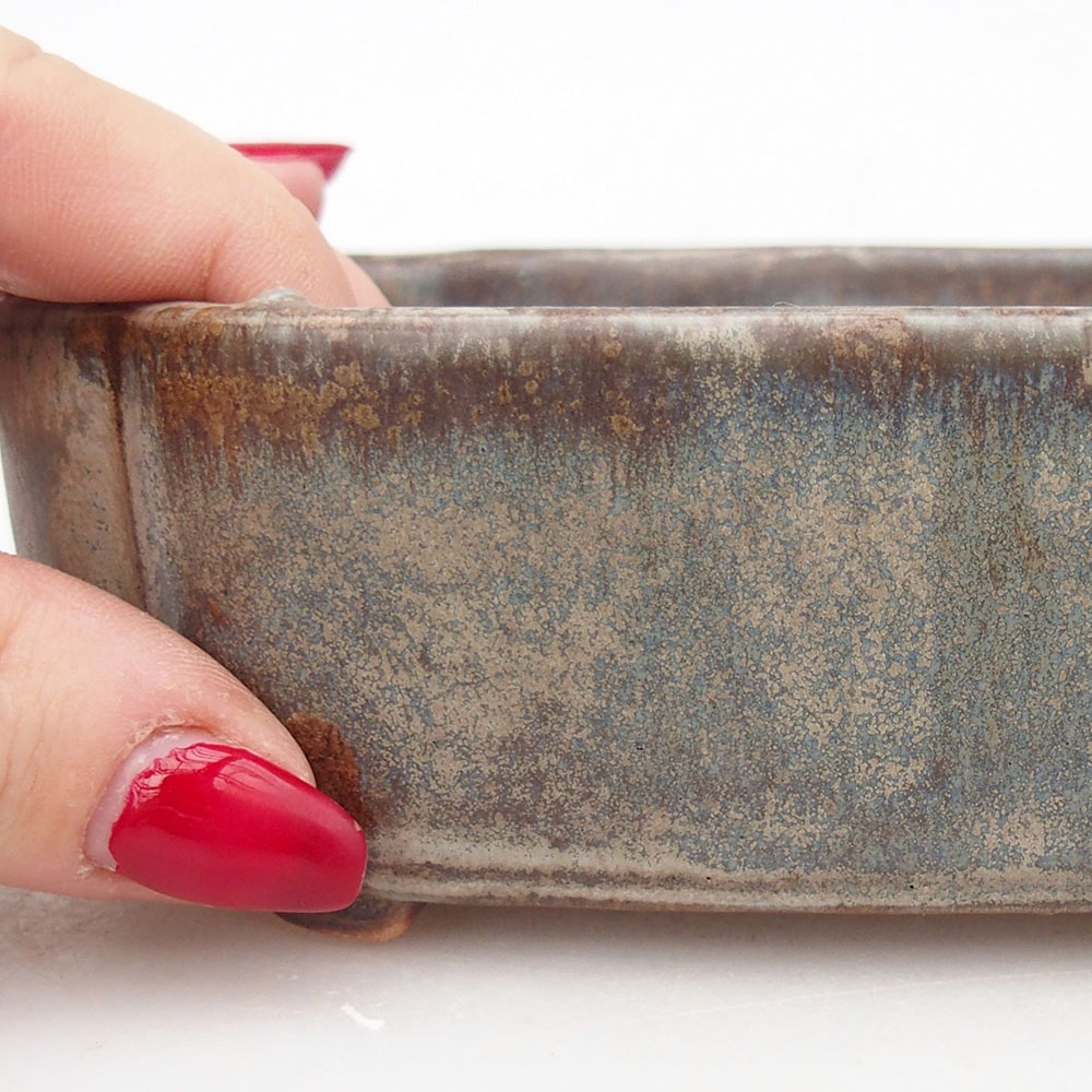 Ciotola bonsai in ceramica 16 x 11,5 x 4,5 cm, colore blu