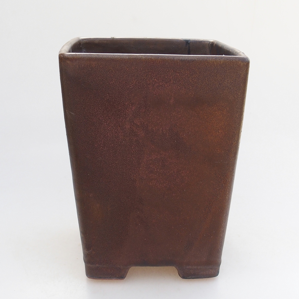 Ciotola per bonsai in ceramica 15 x 15 x 19 cm, marrone
