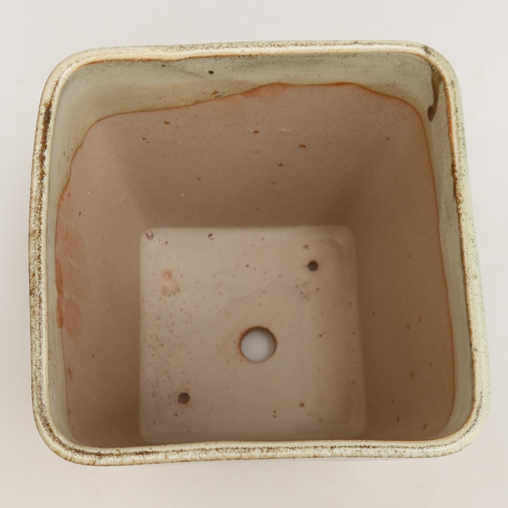 Ciotola per bonsai in ceramica 13,5 x 13,5 x 15 cm, verde