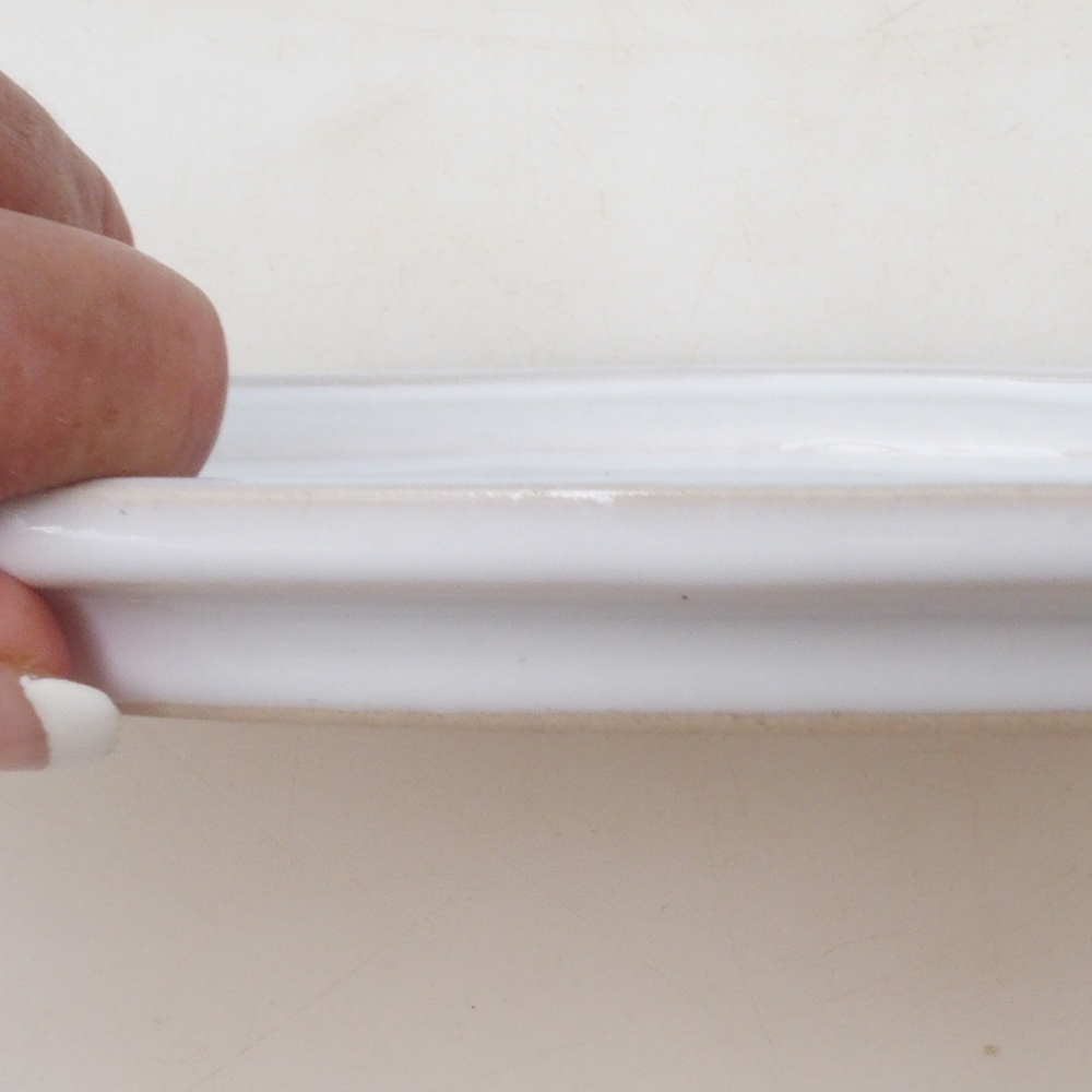 Sottovaso ovale per bonsai M - 22,5 x 18 x 1,5 cm - bianco