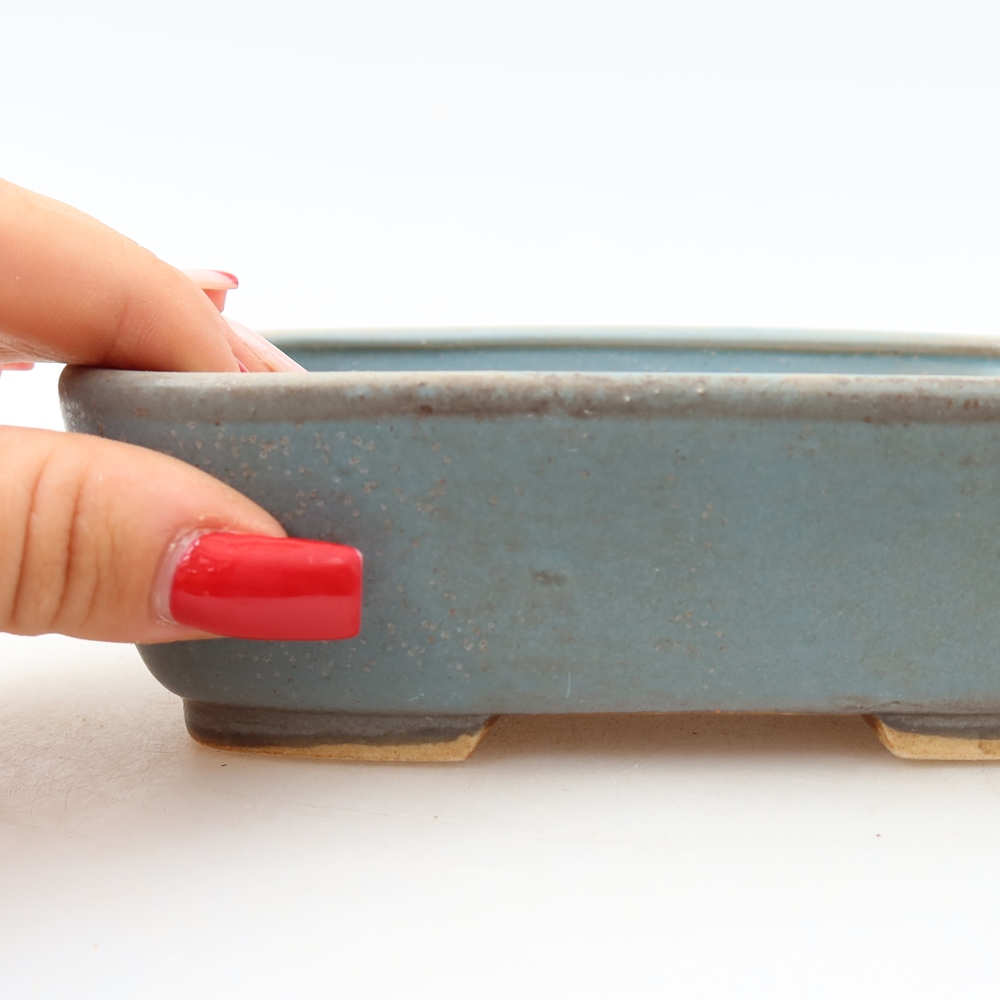 Ciotola bonsai in ceramica 14 x 11,5 x 4,5 cm, colore blu