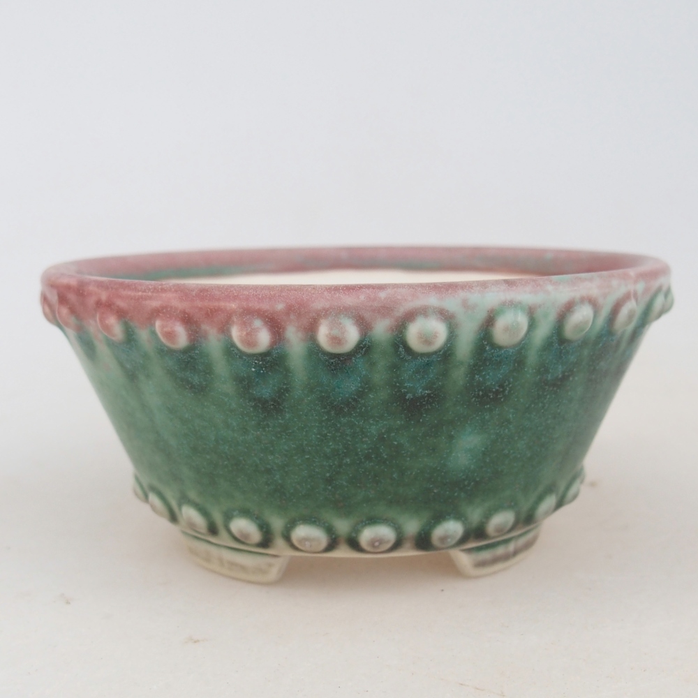 Ciotola per bonsai in ceramica 10,5 x 10,5 x 5 cm, verde