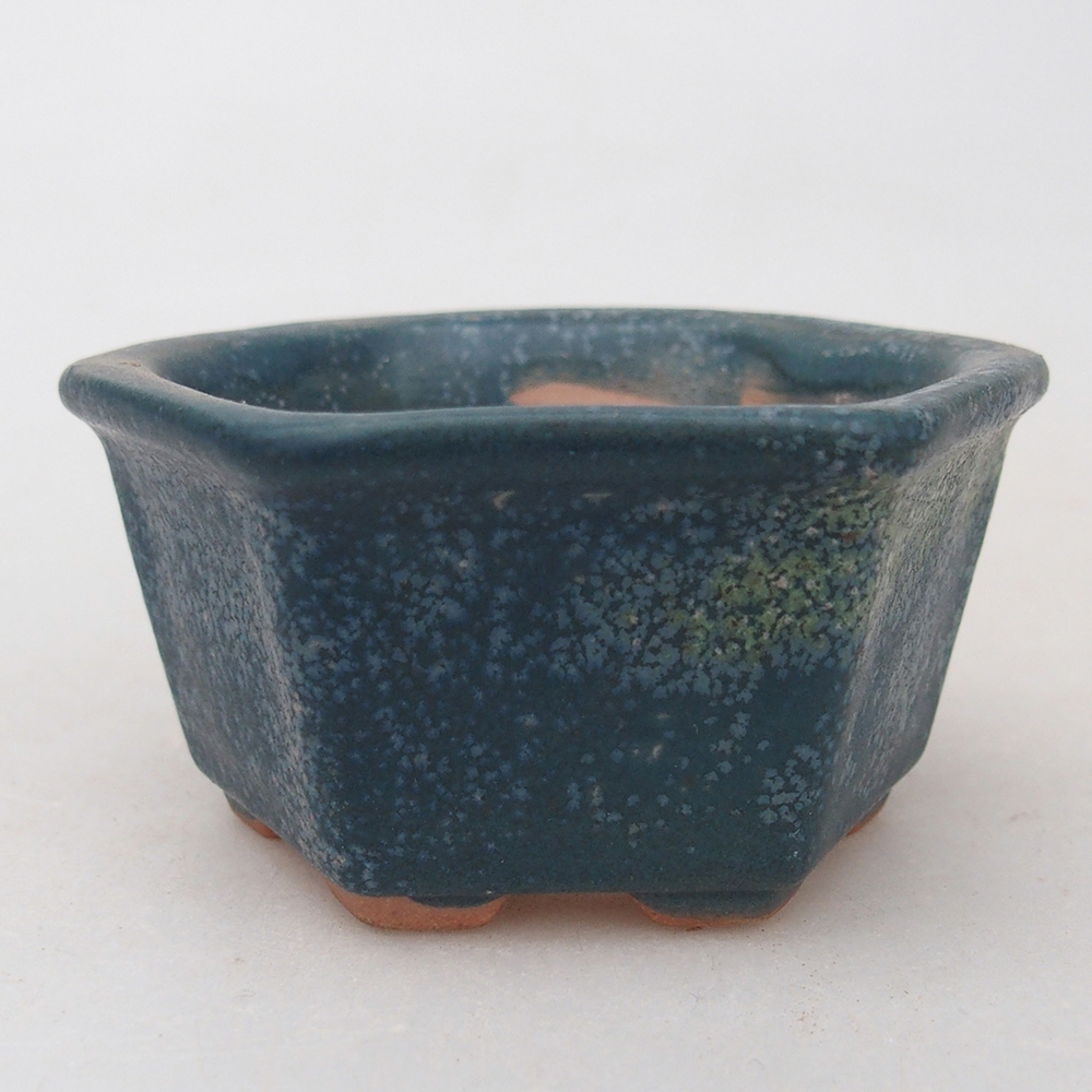 Ciotola per bonsai in ceramica 7,5 x 7 x 4 cm, colore blu