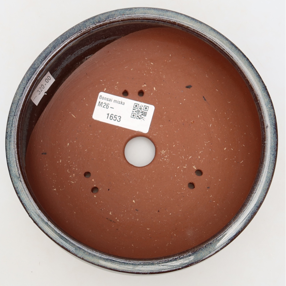 Vaso per bonsai in ceramica 16 x 16 x 6,5 cm, colore grigio