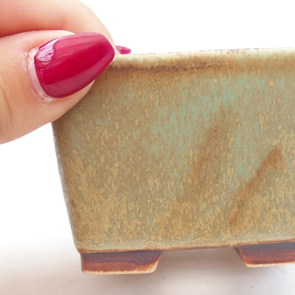 Ciotola per bonsai in ceramica 6 x 6 x 4,5 cm, verde