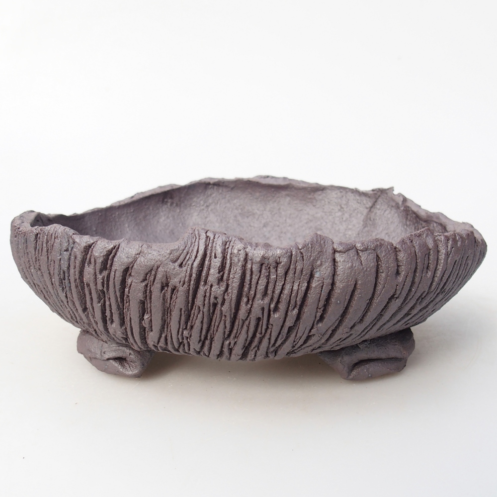 Ciotola bonsai in ceramica 17 x 15 x 5,5 cm, colore metallo