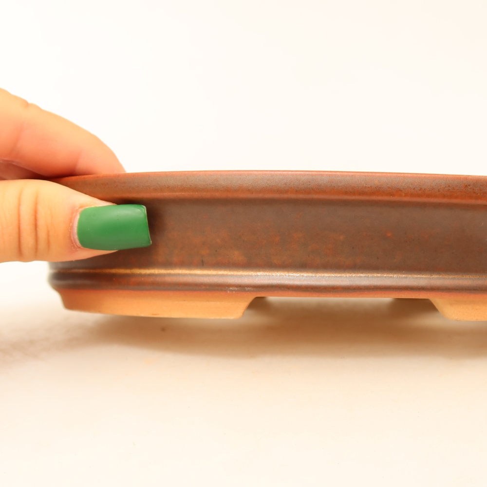 Ciotola in ceramica  21 x 14,5 x 3,5 cm, colore marrone