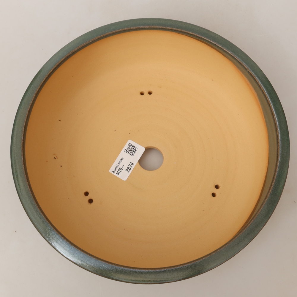 Vaso da bonsai in ceramica 25 x 25 x 7,5 cm, colore verde