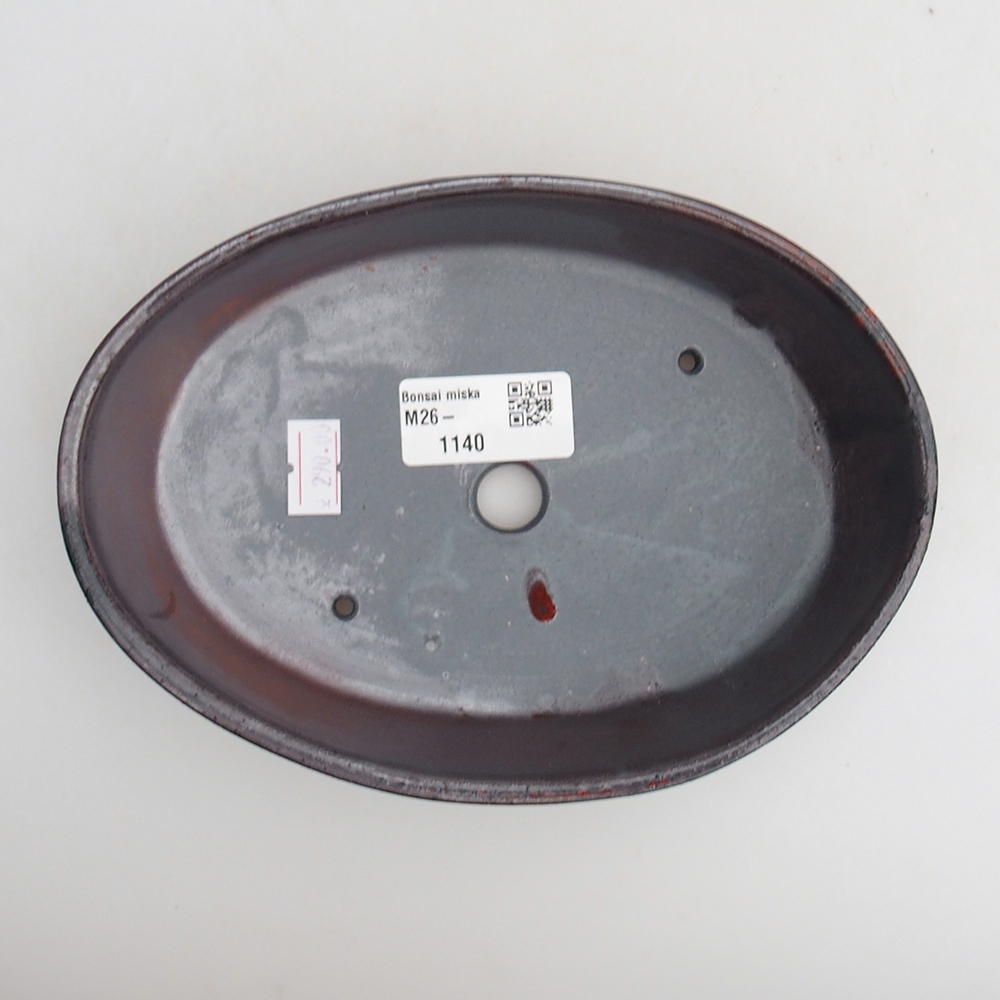 Ciotola bonsai in ceramica 18,5 x 13 x 4 cm, colore metallo