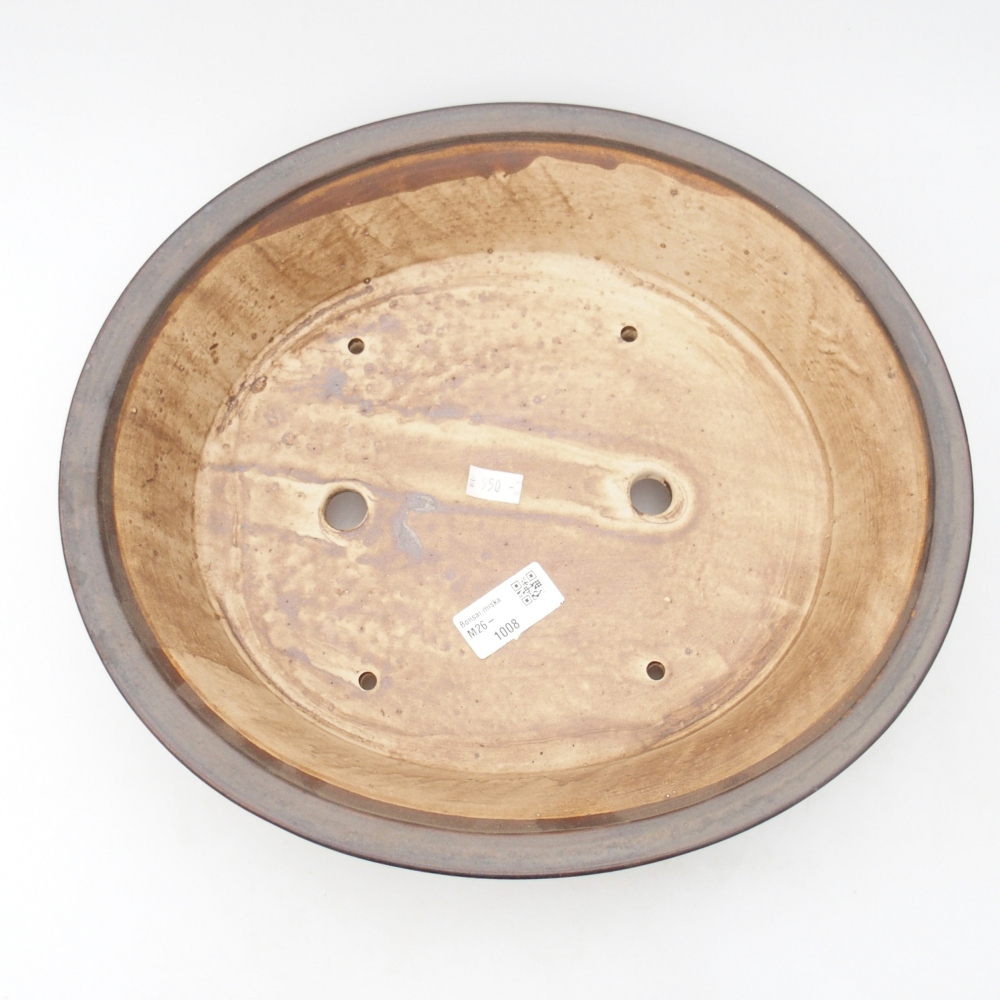 Ciotola per bonsai in ceramica 32,5 x 29 x 7 cm, marrone