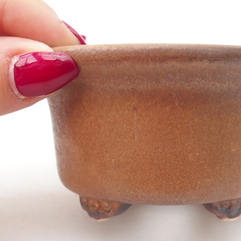 Ciotola per bonsai in ceramica 9 x 9 x 3,5 cm, marrone