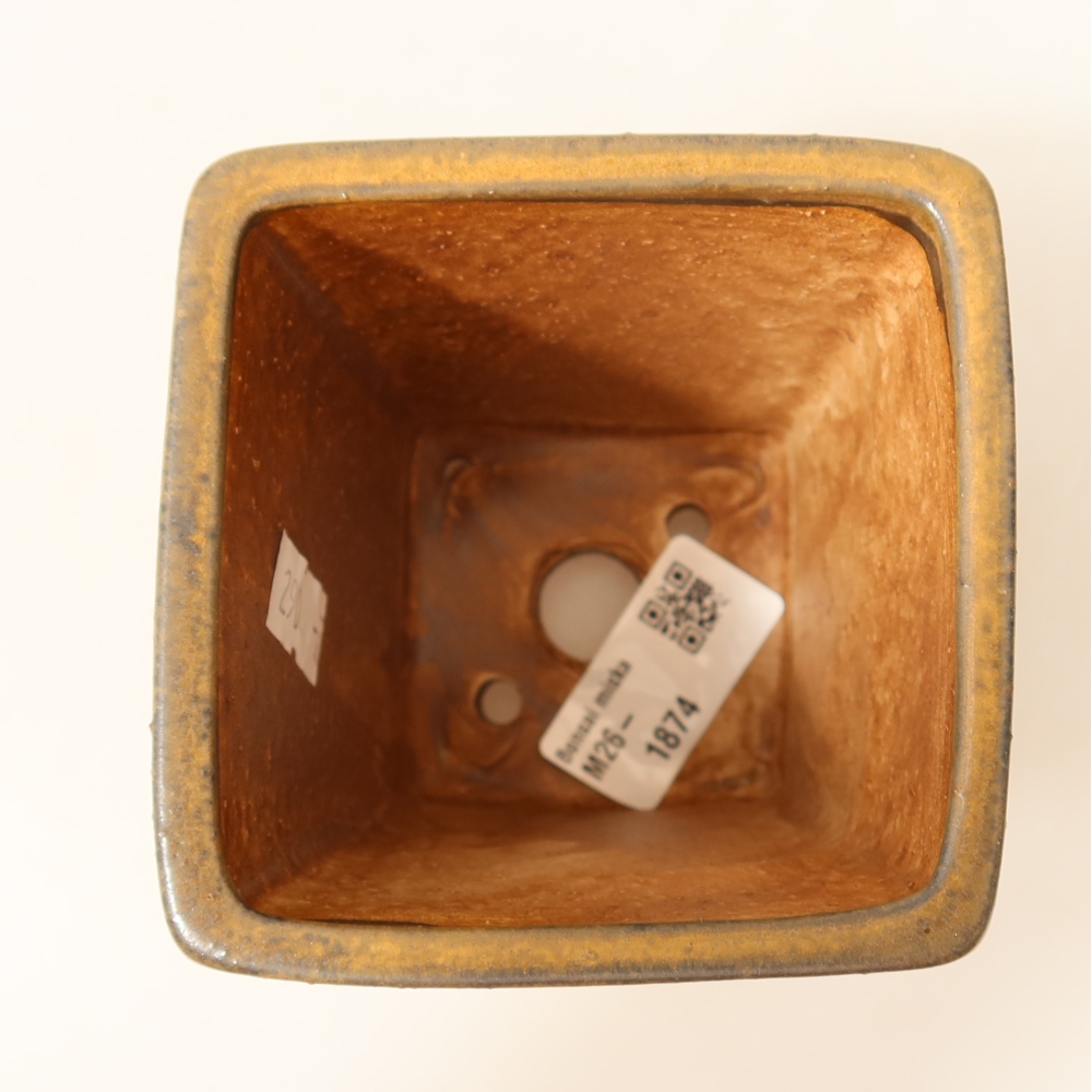Vaso da bonsai in ceramica 8,5 x 8,5 x 10,5 cm, colore marrone