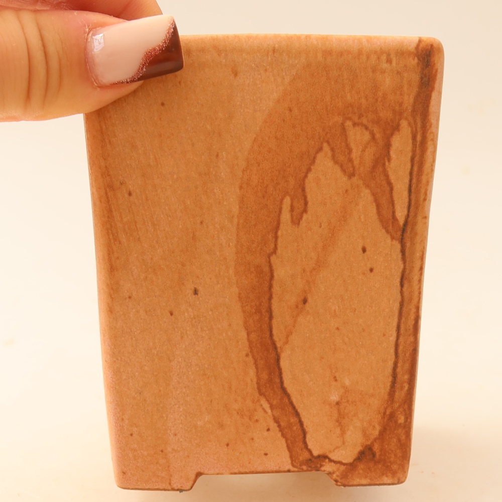 Vaso da bonsai in ceramica 7,5 x 7,5 x 10 cm, colore rosa