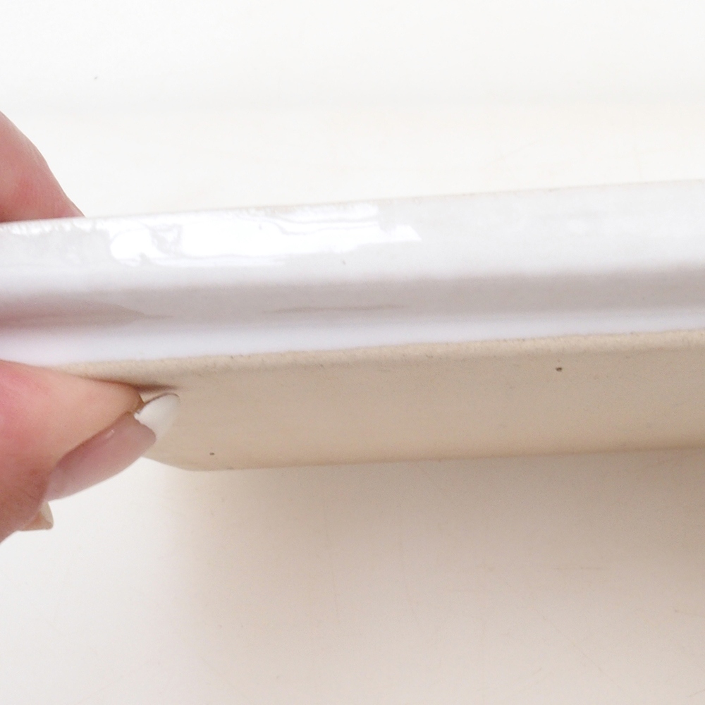 Sottovaso bonsai rettangolo 22,5 x 17 x 1,5 cm - bianco
