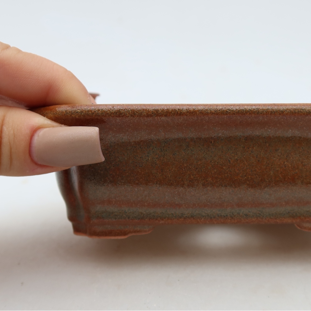 Ciotola per bonsai in ceramica 13 x 10 x 4 cm, marrone
