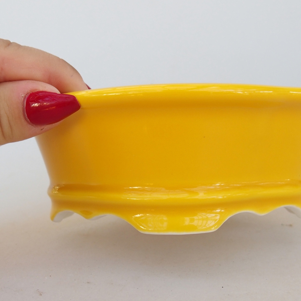 Ciotola bonsai in ceramica 13 x 12 x 5 cm, giallo