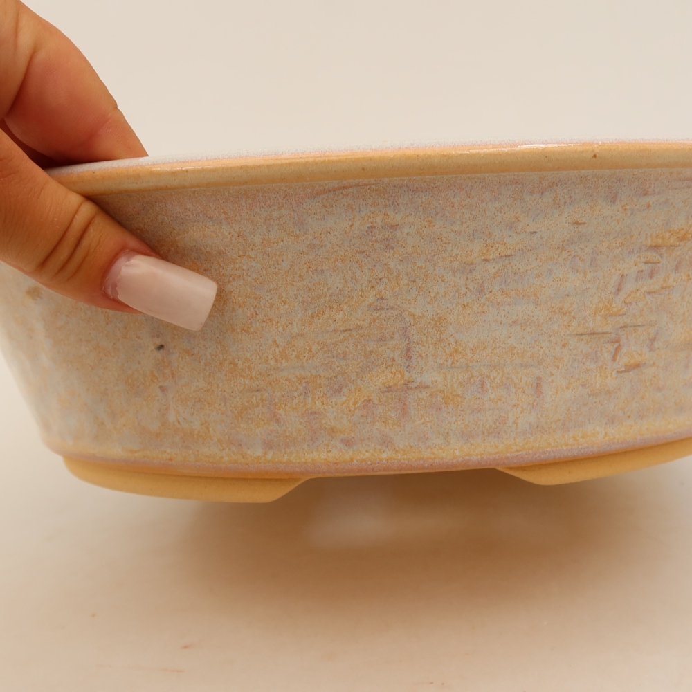 Vaso da bonsai in ceramica 29,5 x 29,5 x 8 cm, colore beige