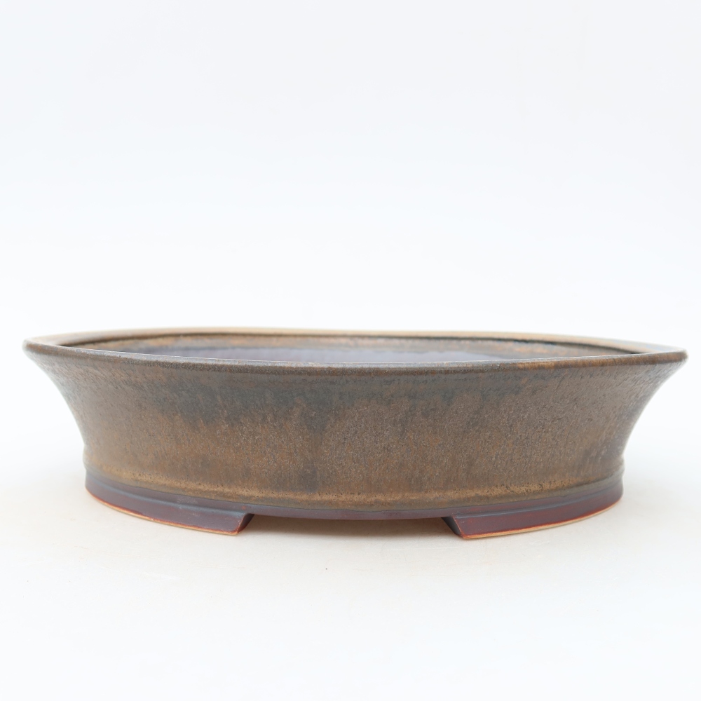 Vaso da bonsai in ceramica 24 x 21,5 x 5,5 cm, colore marrone