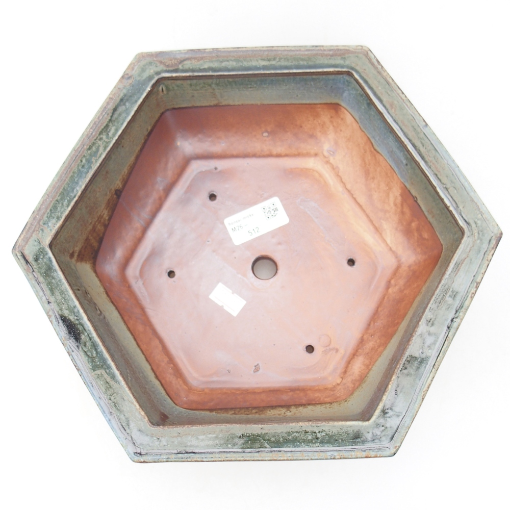 Ciotola per bonsai in ceramica 28 x 24,5 x 9 cm, verde