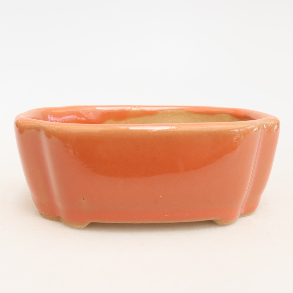 Vaso da bonsai in ceramica 10,5 x 8 x 4 cm, colore arancione