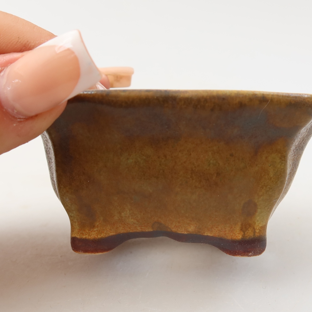 Ciotola per bonsai in ceramica 7,5 x 7 x 3,5 cm, verde
