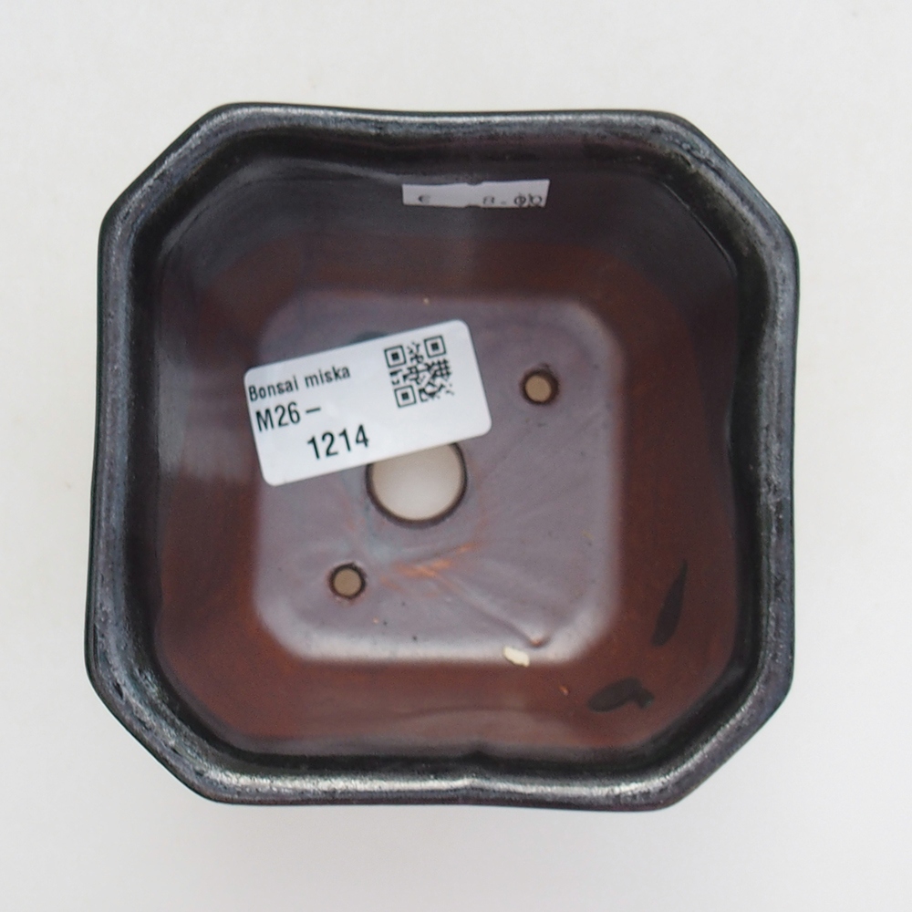 Ciotola per bonsai in ceramica 10 x 10 x 6 cm, verde