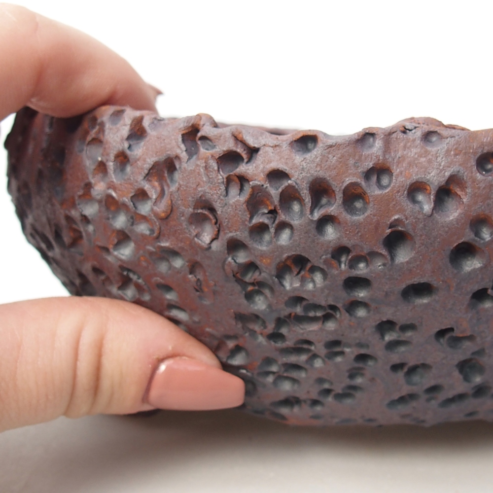 Ciotola bonsai in ceramica 16,5 x 17,5 x 7 cm, colore metallo