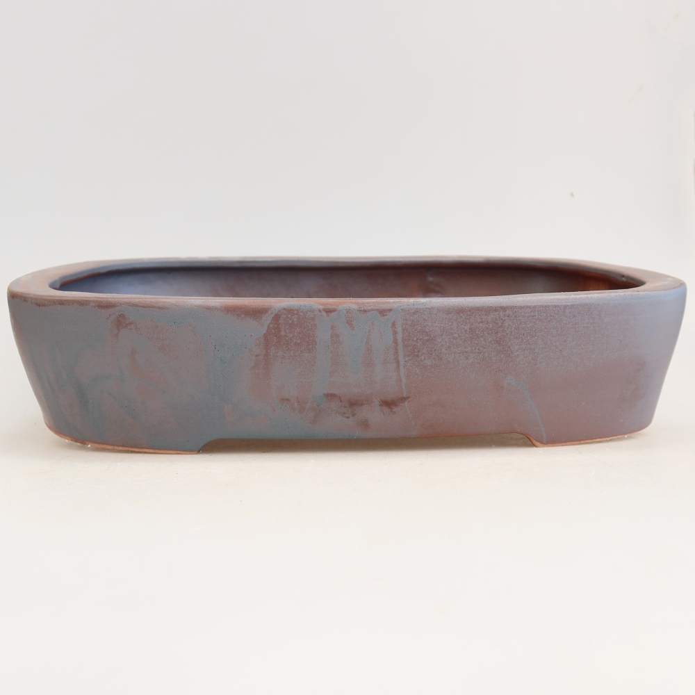 Ciotola bonsai in ceramica 32 x 24,5 x 6,5 cm, colore metallo