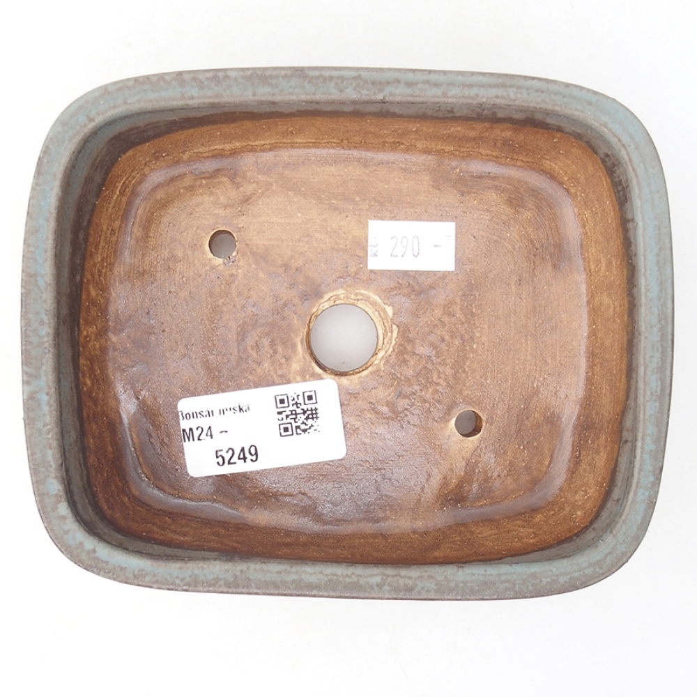 Ciotola bonsai in ceramica 14,5 x 11,5 x 4 cm, colore blu