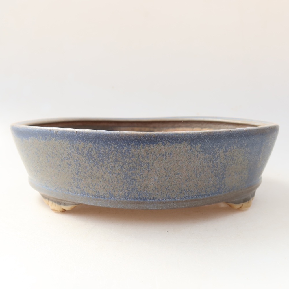 Vaso da bonsai in ceramica 21,5 x 21,5 x 6 cm, colore blu