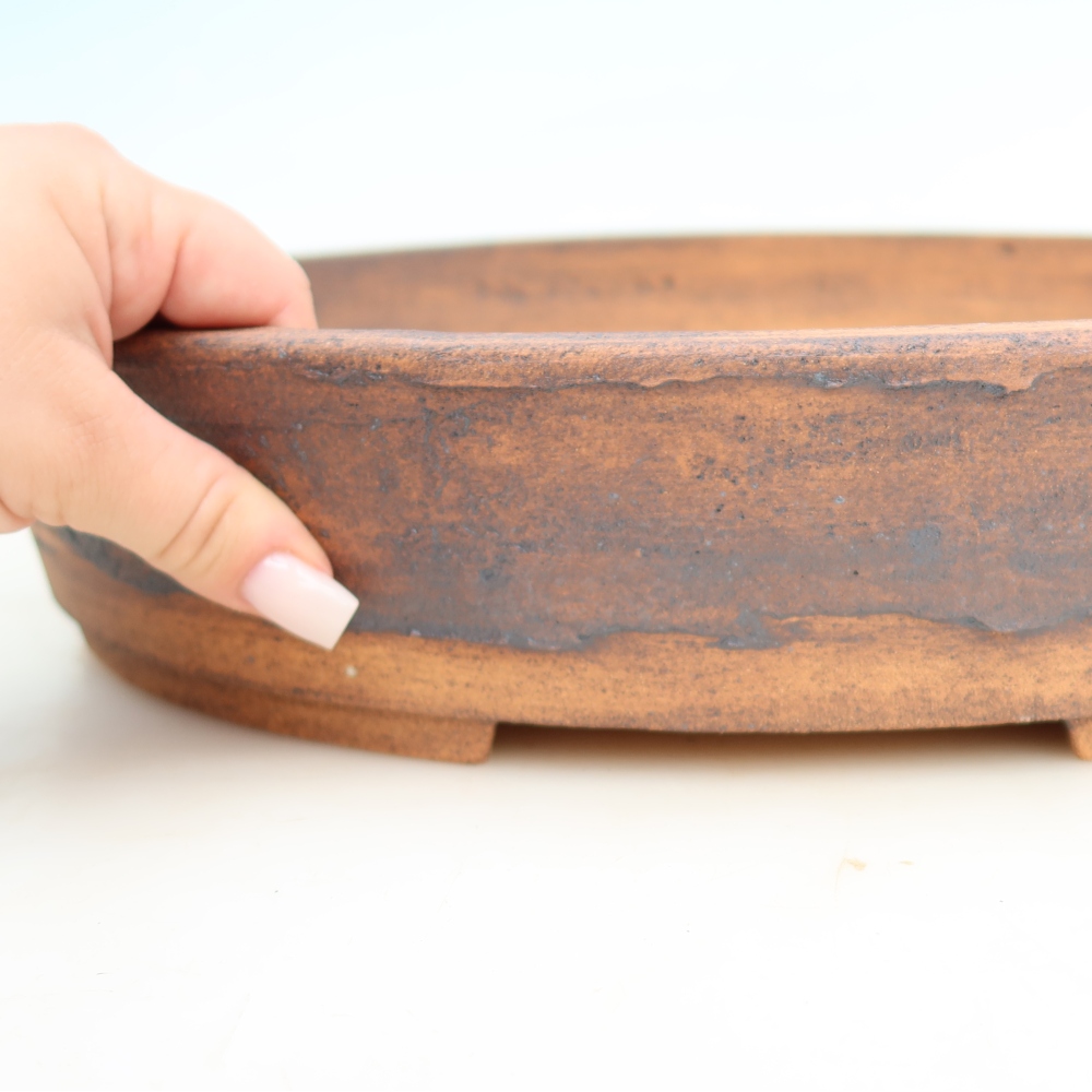 Vaso in ceramica per bonsai 38 x 30 x 7,5 cm, colore marrone