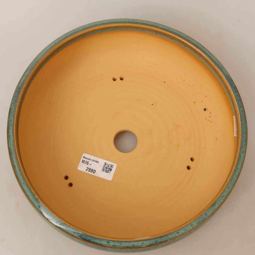 Vaso da bonsai in ceramica 24 x 24 x 7,5 cm, colore verde