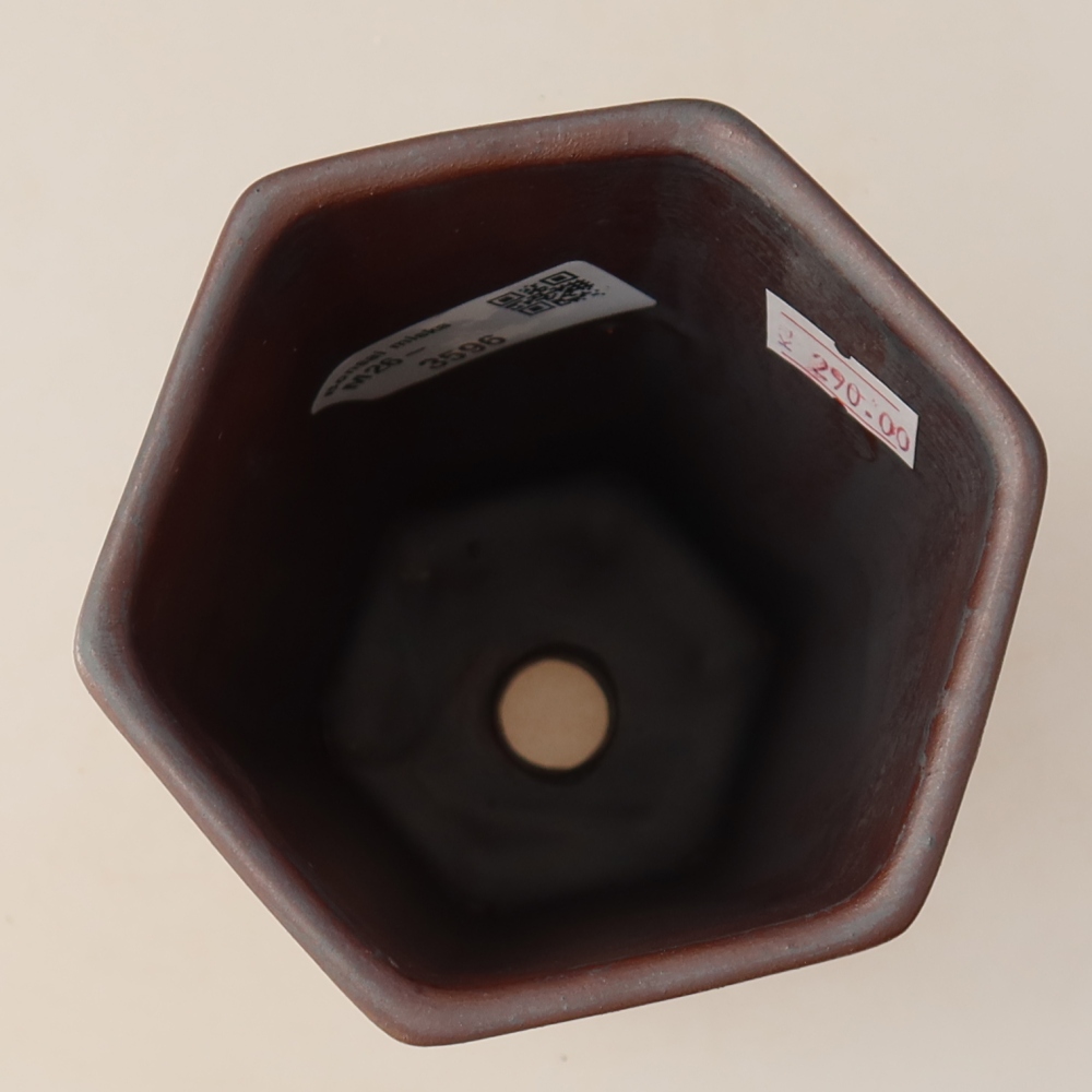 Vaso da bonsai in ceramica 9,5 x 8,5 x 14,5 cm, colore metallizzato