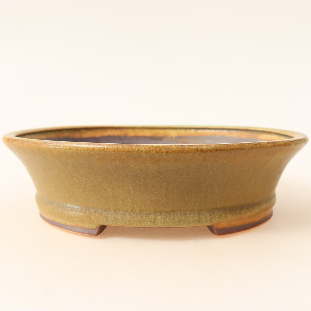 Vaso da bonsai in ceramica 17,5 x 16,5 x 4,5 cm, colore verde