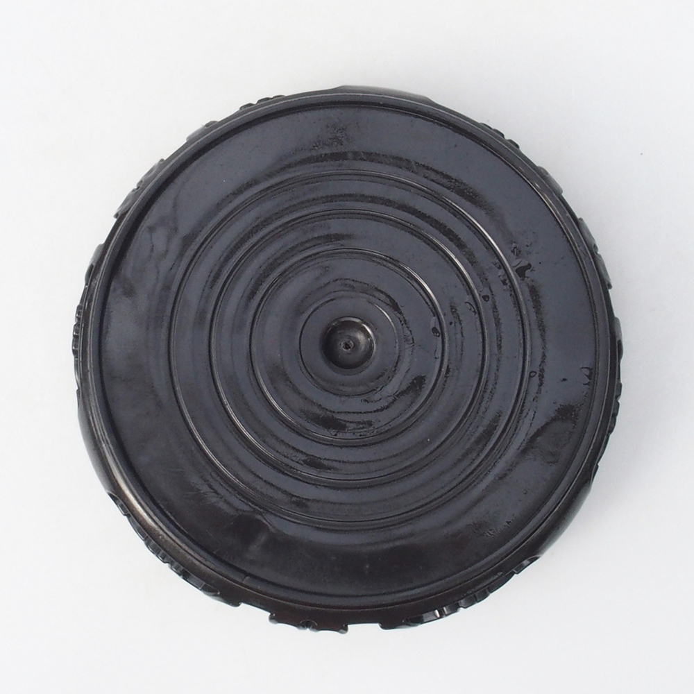 Tavolo per bonsai in plastica rotondo 14,5 x 14,5 x 4 cm, colore nero