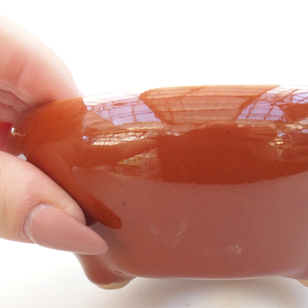 Ciotola bonsai in ceramica 26 x 26 x 8 cm, colore rosso