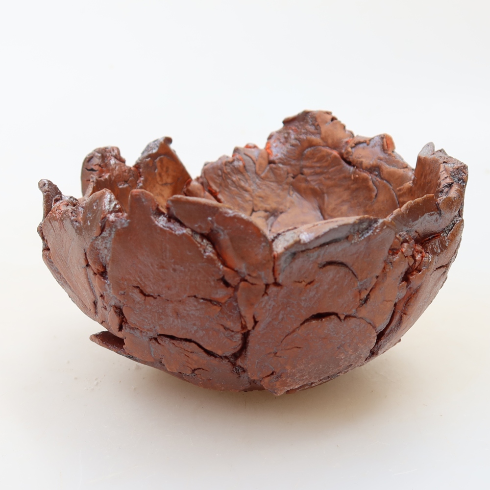 Conchiglia in ceramica 11 x 11 x 7 cm, colore marrone